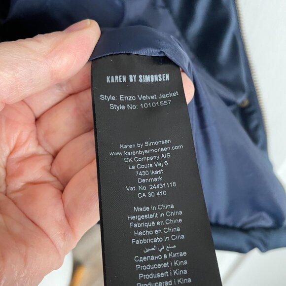 Karen by Simonsen Enzo Velvet Puffer Jacket Size 38 (8) Denmark - Picture 6 of 9